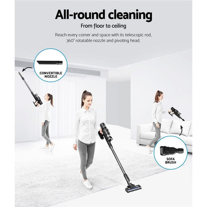 Devanti Appliances > Vacuum Cleaners > Stick Vacuums Devanti Stick Vacuum Cleaner Brushless Cordless 350W Grey