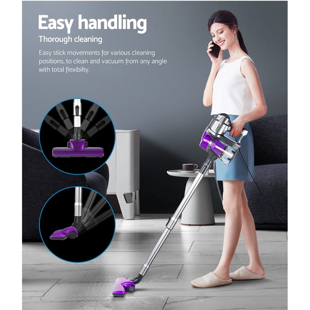 Devanti Appliances > Vacuum Cleaners > Stick Vacuums Devanti Stick Vacuum Cleaner Handheld Corded 450W Purple