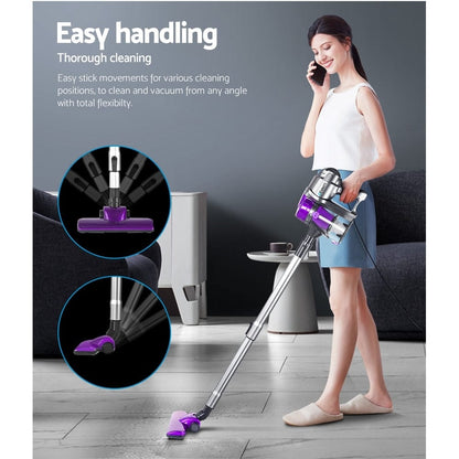 Devanti Appliances > Vacuum Cleaners > Stick Vacuums Devanti Stick Vacuum Cleaner Handheld Corded 450W Purple