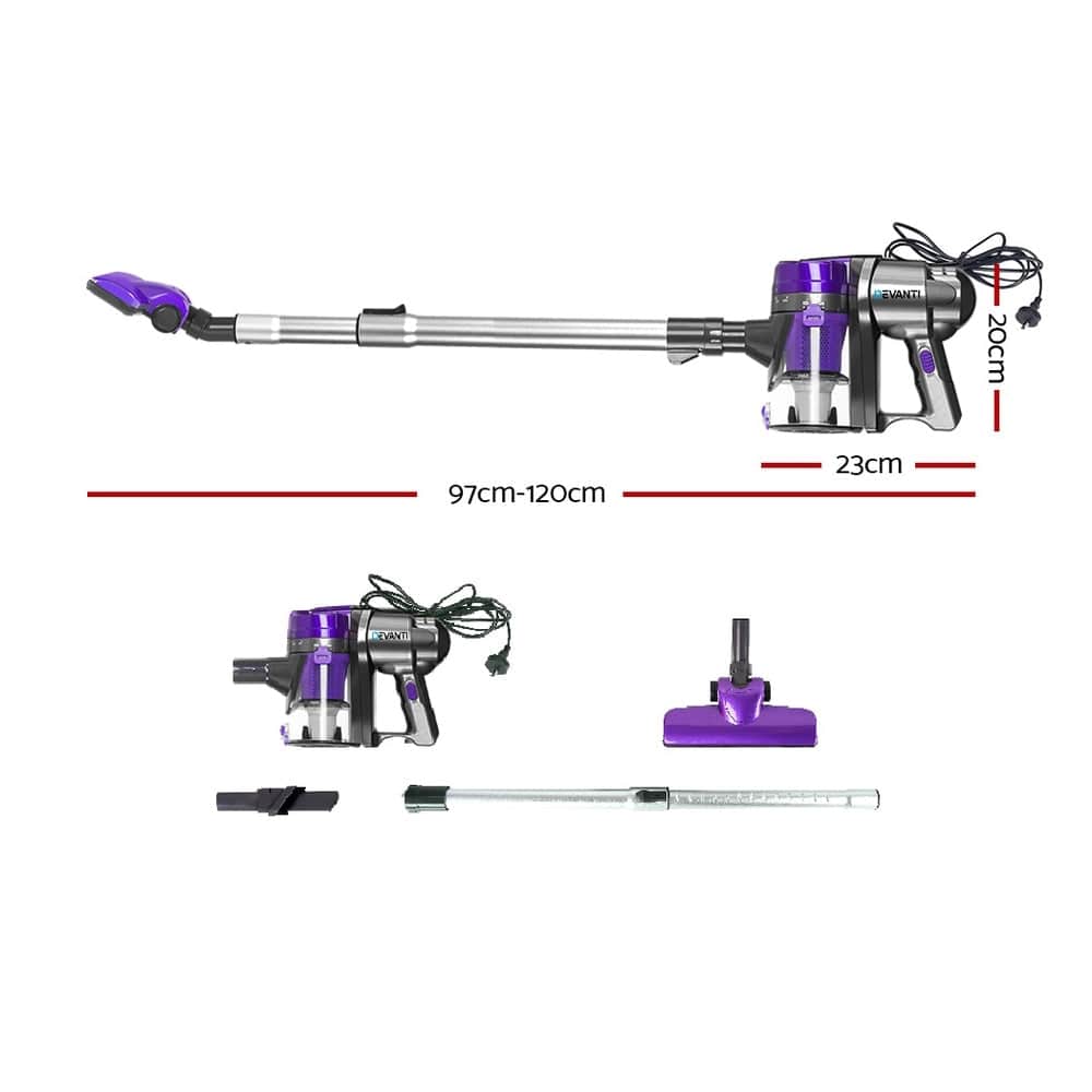 Devanti Appliances > Vacuum Cleaners > Stick Vacuums Devanti Stick Vacuum Cleaner Handheld Corded 450W Purple