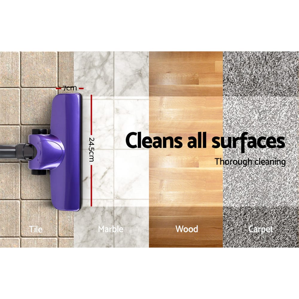 Devanti Appliances > Vacuum Cleaners > Stick Vacuums Devanti Stick Vacuum Cleaner Handheld Corded 450W Purple