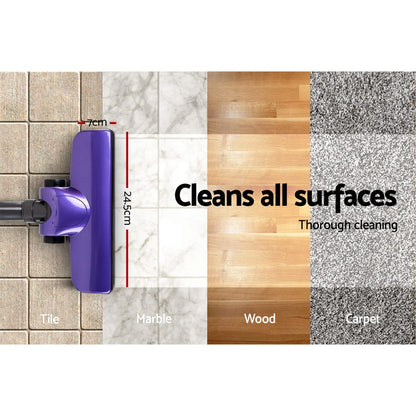 Devanti Appliances > Vacuum Cleaners > Stick Vacuums Devanti Stick Vacuum Cleaner Handheld Corded 450W Purple