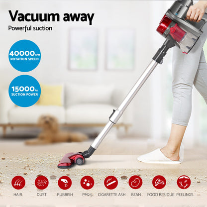 Devanti Appliances > Vacuum Cleaners > Stick Vacuums Devanti Stick Vacuum Cleaner Handheld Corded 450W Red