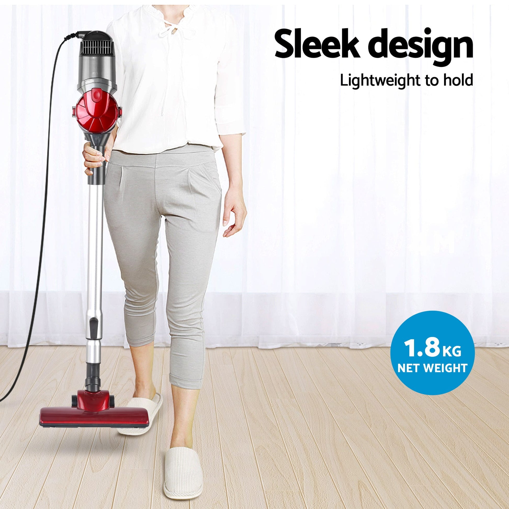 Devanti Appliances > Vacuum Cleaners > Stick Vacuums Devanti Stick Vacuum Cleaner Handheld Corded 450W Red