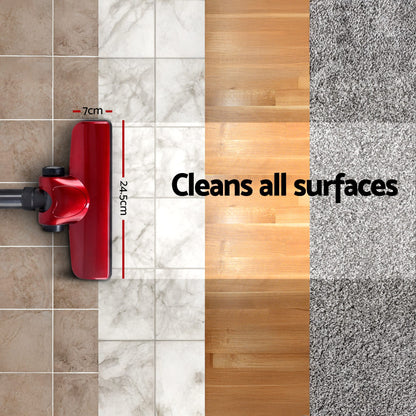 Devanti Appliances > Vacuum Cleaners > Stick Vacuums Devanti Stick Vacuum Cleaner Handheld Corded 450W Red