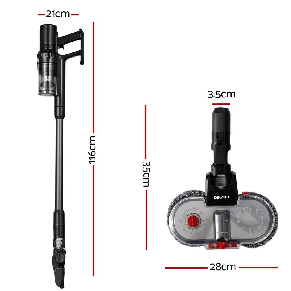 Devanti Appliances > Vacuum Cleaners > Stick Vacuums Devanti Stick Vacuum Cleaner Mop Head 350W Grey