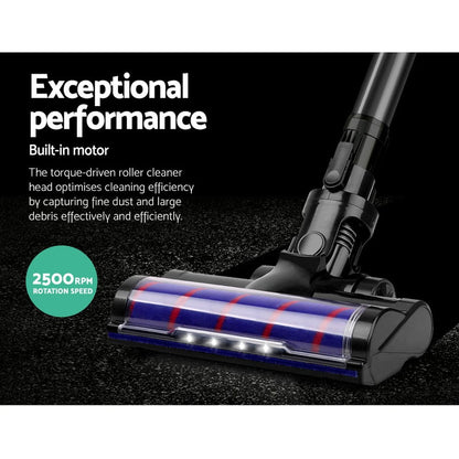 Devanti Appliances > Vacuum Cleaners > Stick Vacuums Devanti Stick Vacuum Cleaner Motorised Roller Brush Head