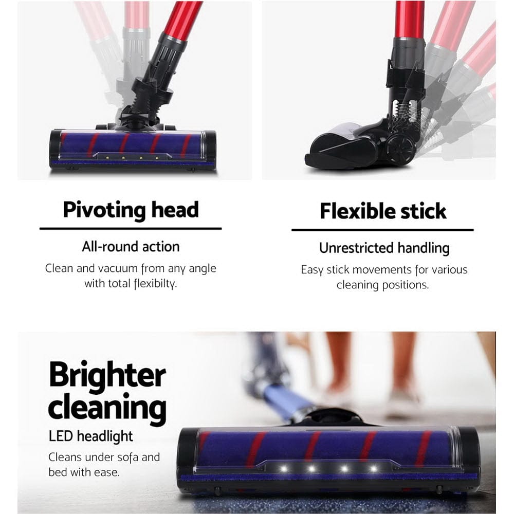 Devanti Appliances > Vacuum Cleaners > Stick Vacuums Devanti Stick Vacuum Cleaner Motorised Roller Brush Head