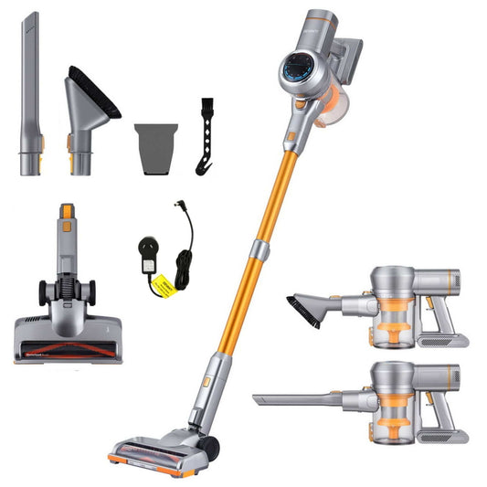 Devanti Appliances > Vacuum Cleaners > Vacuum Cleaner Accessories Devanti 300W Stick Vacuum Cleaner Cordless Self-Standing Golden