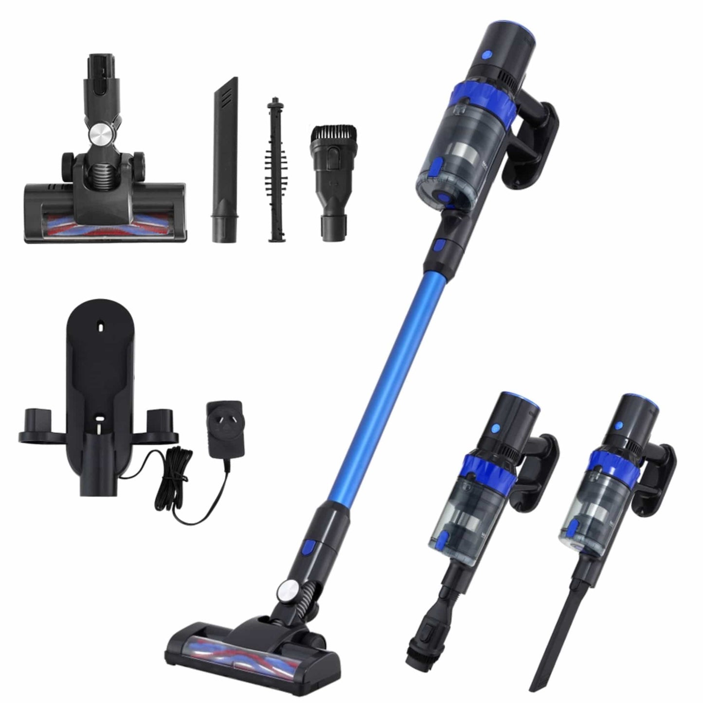 Devanti Appliances > Vacuum Cleaners > Vacuum Cleaner Accessories Devanti Stick Vacuum Cleaner Brushless Cordless 350W Blue