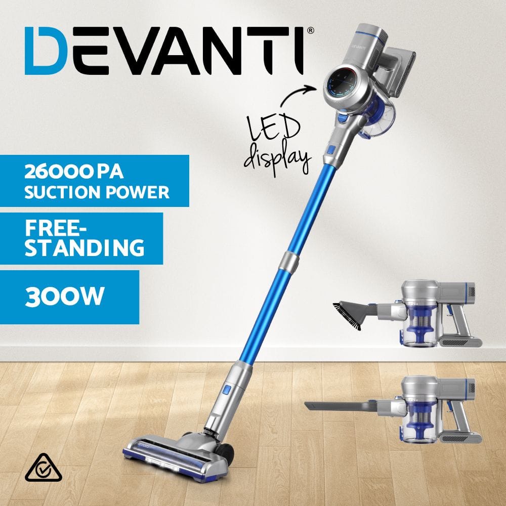 Devanti Appliances > Vacuum Cleaners > Vacuums Devanti 300W Stick Vacuum Cleaner Cordless Self-Standing