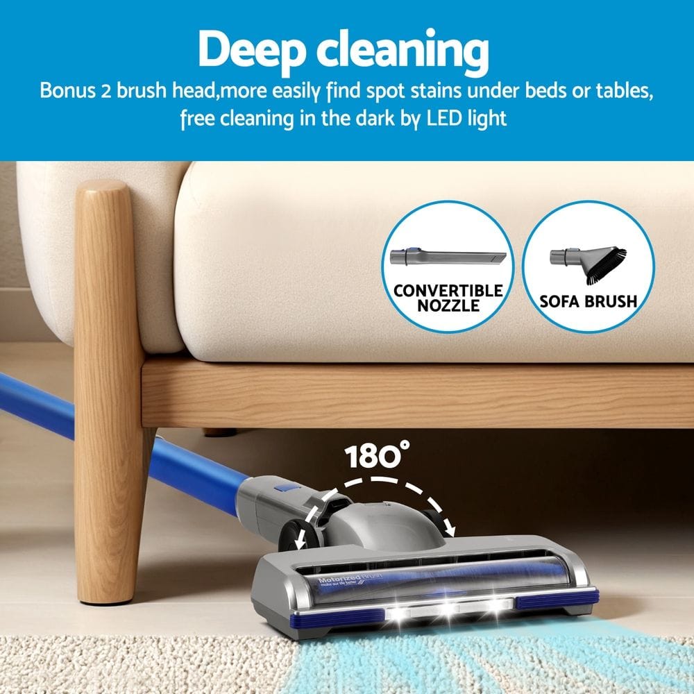 Devanti Appliances > Vacuum Cleaners > Vacuums Devanti 300W Stick Vacuum Cleaner Cordless Self-Standing