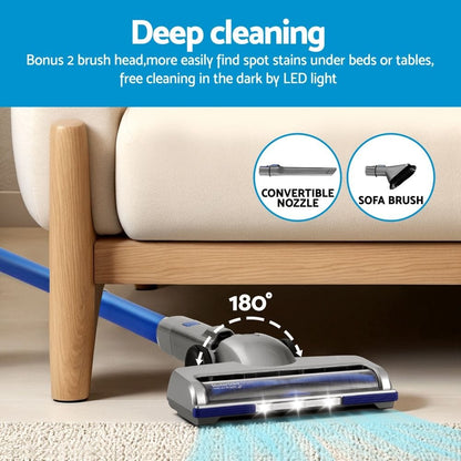 Devanti Appliances > Vacuum Cleaners > Vacuums Devanti 300W Stick Vacuum Cleaner Cordless Self-Standing