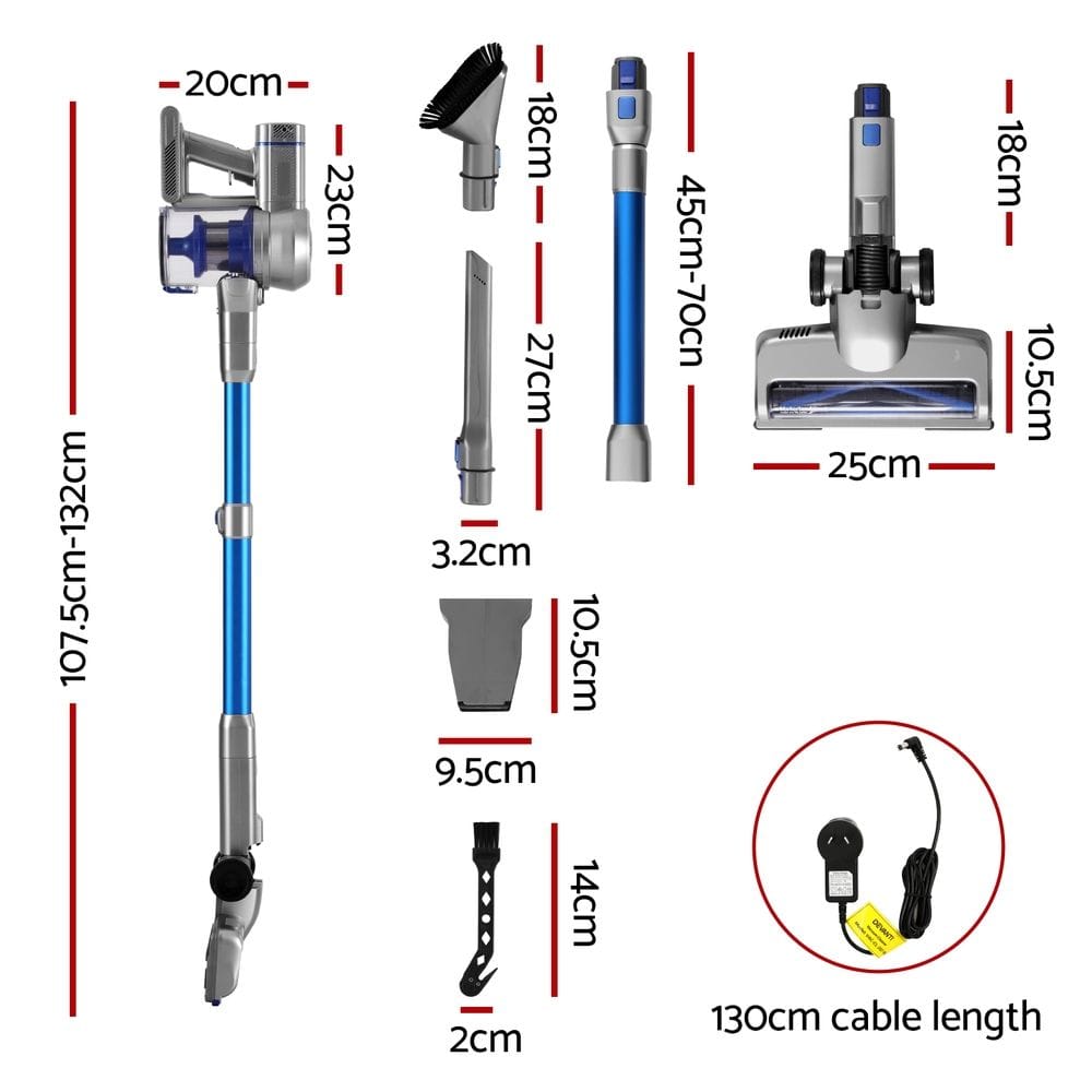 Devanti Appliances > Vacuum Cleaners > Vacuums Devanti 300W Stick Vacuum Cleaner Cordless Self-Standing