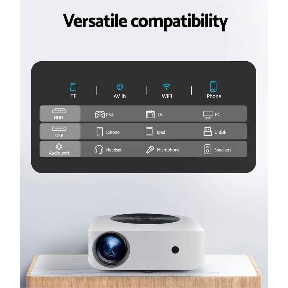 Devanti Audio & Video > Projectors & Accessories > Projectors Devanti Bluetooth Video Projector WIFI 1080P Home Theater HDMI Touch Screen