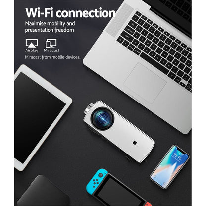 Devanti Audio & Video > Projectors & Accessories > Projectors Devanti Mini Video Projector Wifi USB HDMI Portable HD 1080P Home Movie