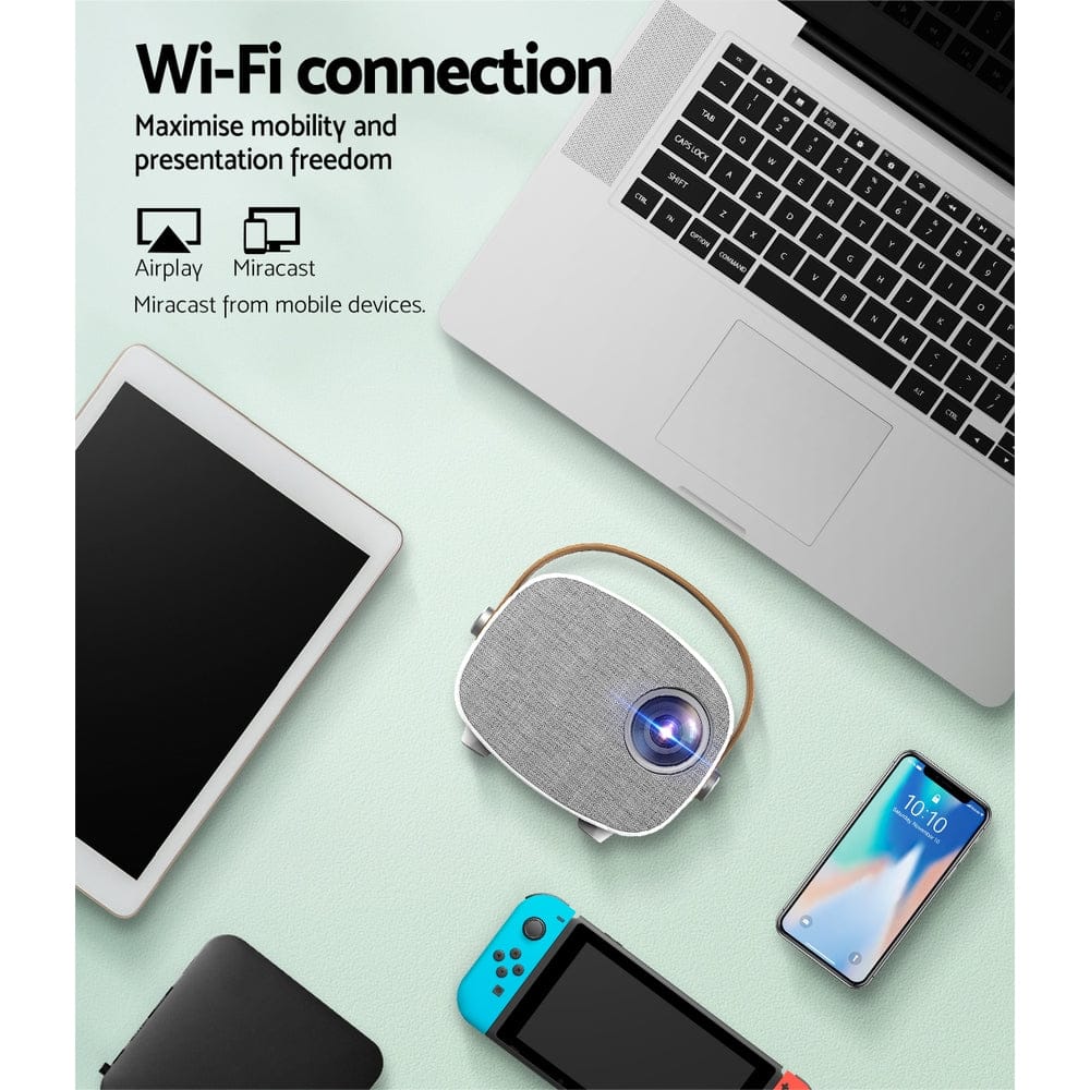 Devanti Audio & Video > Projectors & Accessories > Projectors Devanti Mini Video Projector Wifi USB HDMI Portable HD 1080P Home Projector