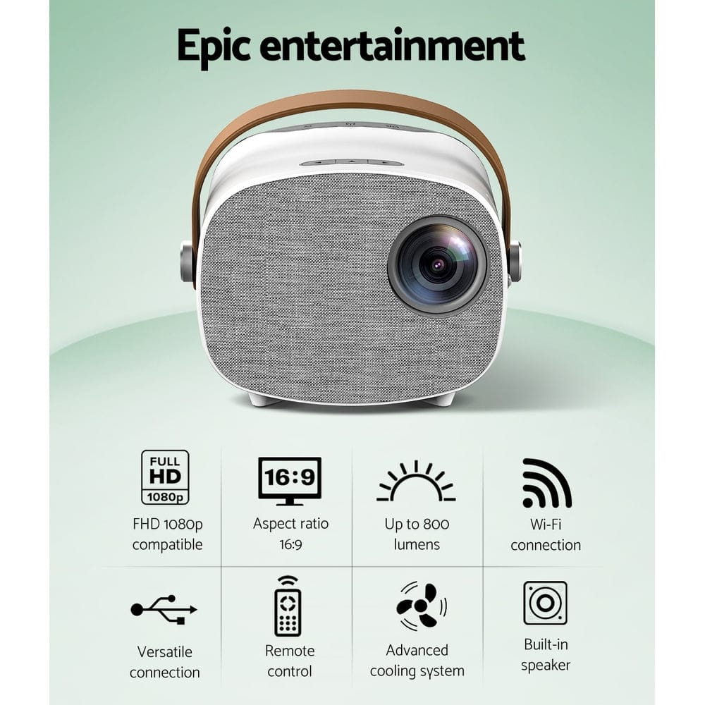 Devanti Audio & Video > Projectors & Accessories > Projectors Devanti Mini Video Projector Wifi USB HDMI Portable HD 1080P Home Projector