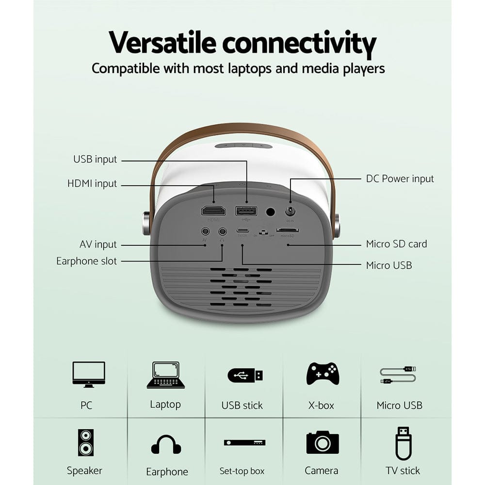 Devanti Audio & Video > Projectors & Accessories > Projectors Devanti Mini Video Projector Wifi USB HDMI Portable HD 1080P Home Projector