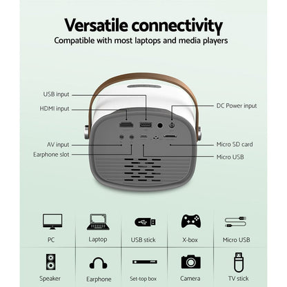 Devanti Audio & Video > Projectors & Accessories > Projectors Devanti Mini Video Projector Wifi USB HDMI Portable HD 1080P Home Projector