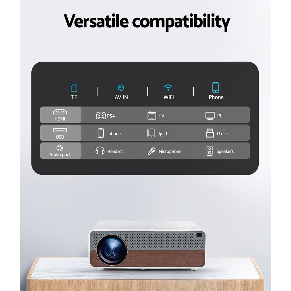 Devanti Audio & Video > Projectors & Accessories > Projectors Devanti Portable Wifi Video Projector 4K Home Theater HDMI 1080P Native