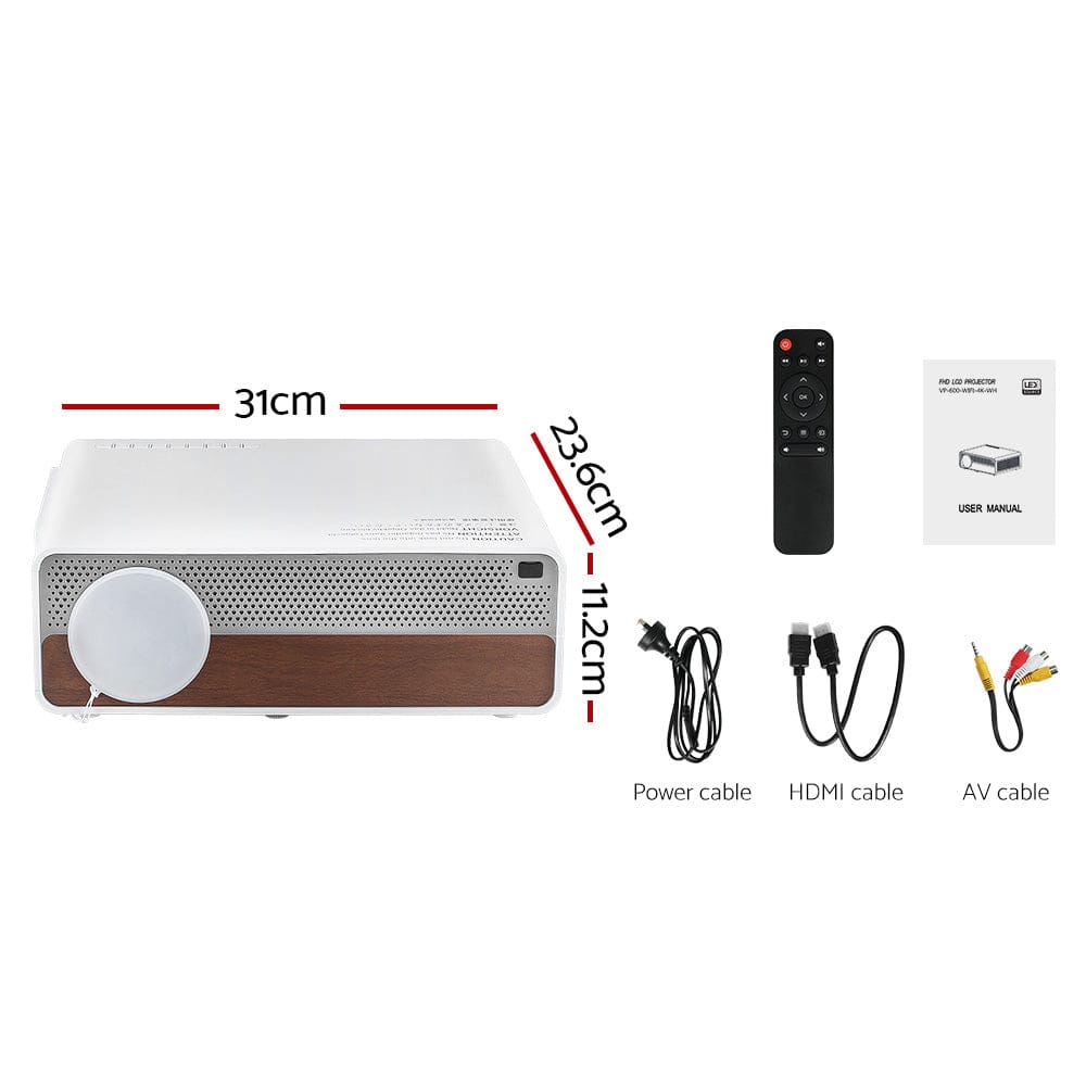 Devanti Audio & Video > Projectors & Accessories > Projectors Devanti Portable Wifi Video Projector 4K Home Theater HDMI 1080P Native