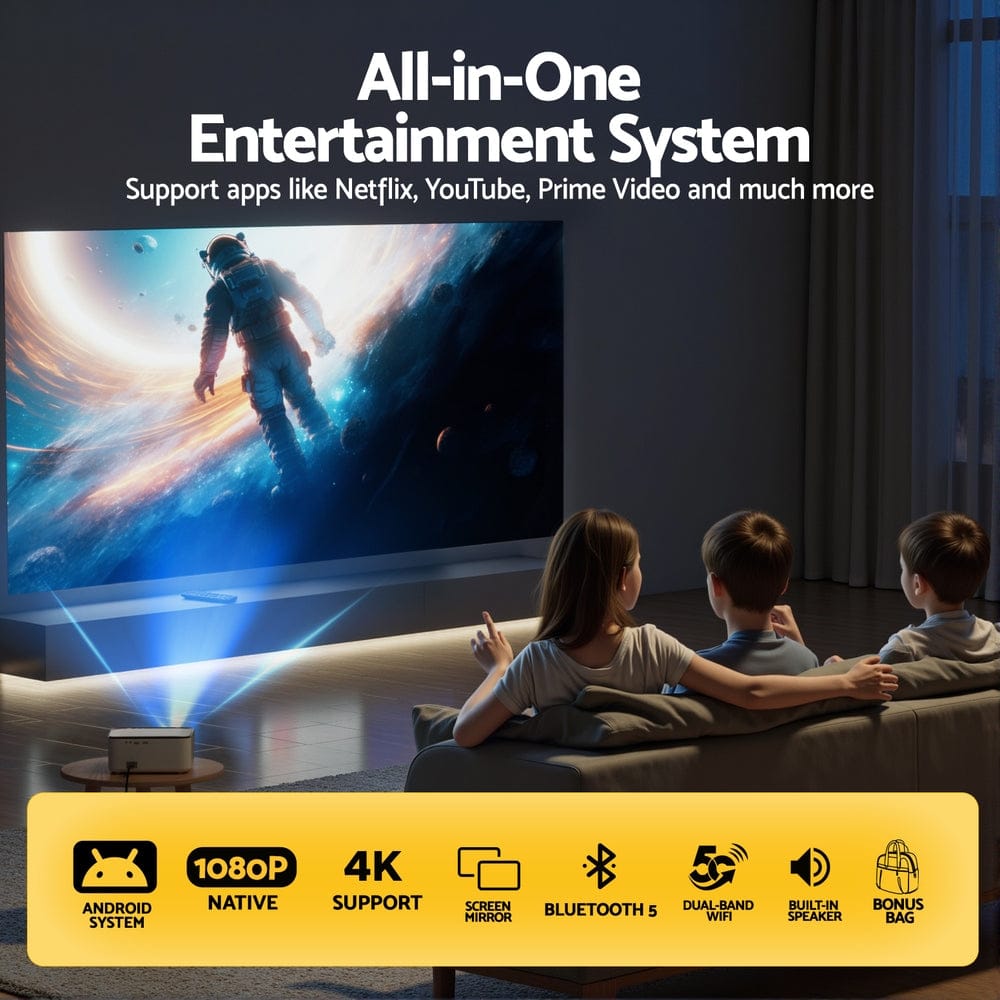 Devanti Audio & Video > Projectors & Accessories > Projectors Devanti Video Project 4K 1080P Android 5G Wifi Home Cinema