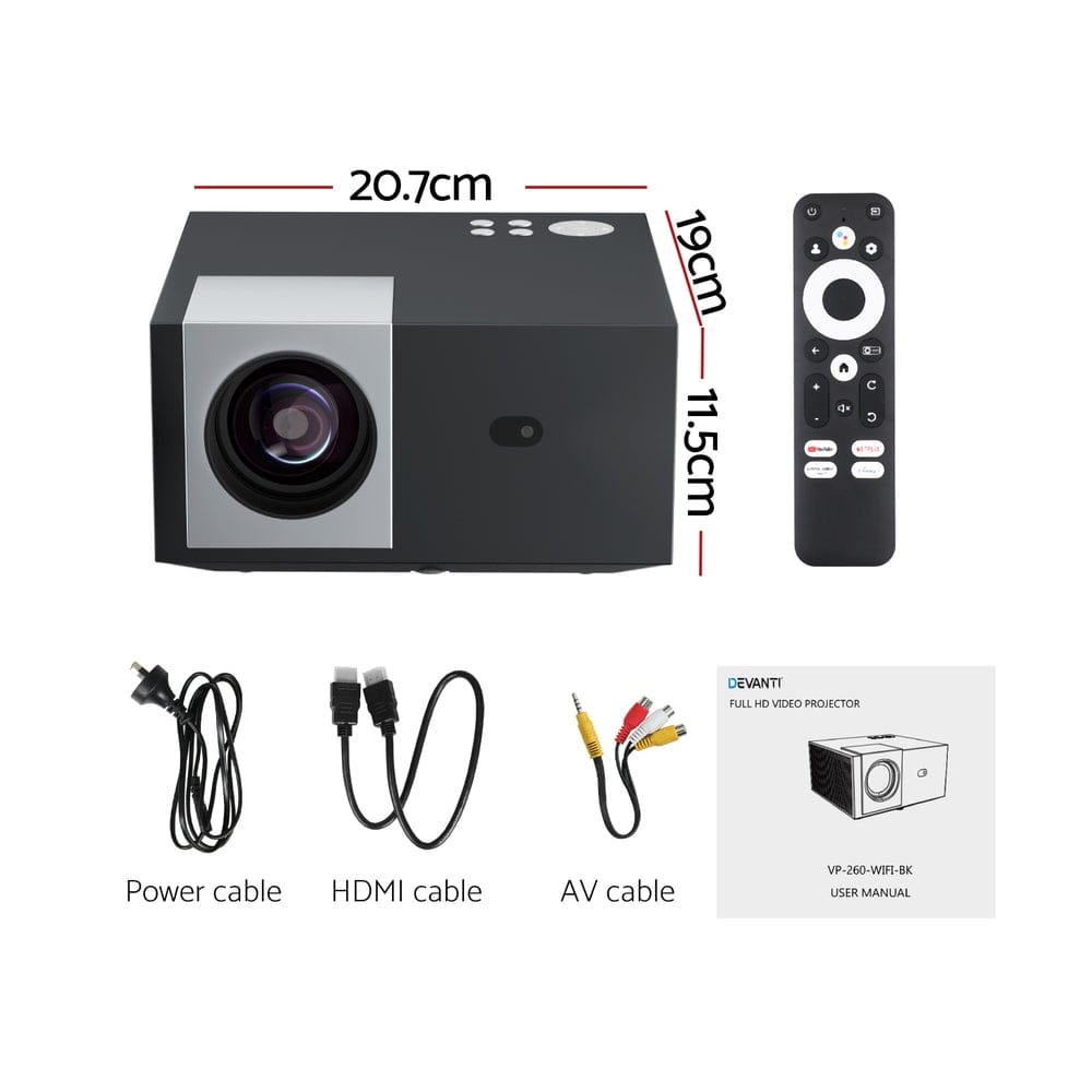 Devanti Audio & Video > Projectors & Accessories > Projectors Devanti Video Project 4K 1080P Official Google TV 5G Wifi Home Cinema