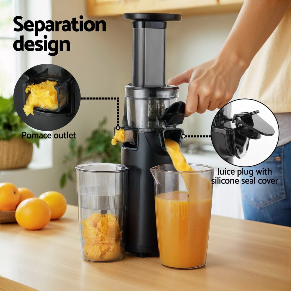 Devanti Commercial > Commercial Others > Distilling & Brewing Devanti Slow Juicer Cold Press Fruit Juice Extractor 130W Black