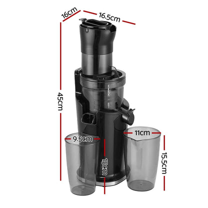 Devanti Commercial > Commercial Others > Distilling & Brewing Devanti Slow Juicer Cold Press Fruit Juice Extractor 200W Black
