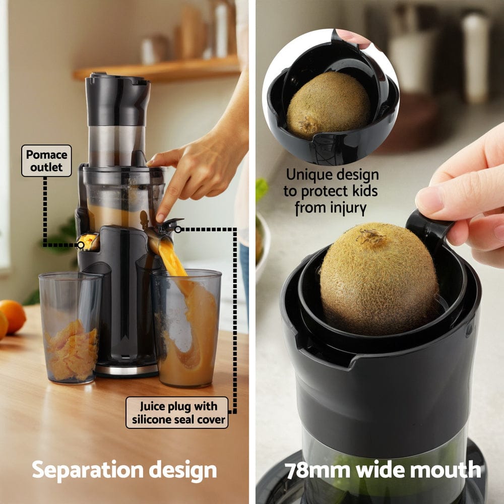 Devanti Commercial > Commercial Others > Distilling & Brewing Devanti Slow Juicer Cold Press Fruit Juice Extractor 200W Black