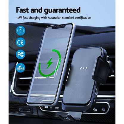 Devanti Electronics > Mobile Accessories > Car Mounts Devanti Wireless Car Charger Fast Charging Car Mount Vent Suction cup