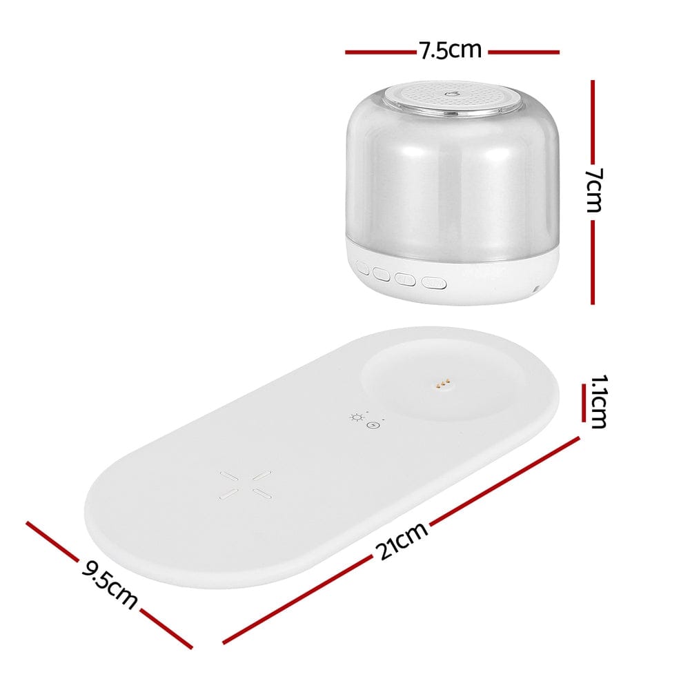 Devanti Electronics > Mobile Accessories > Phone Chargers Devanti 3 in 1 Wireless Charger 15W Fast Charging RGB Light Bluetooth Speaker for Phone