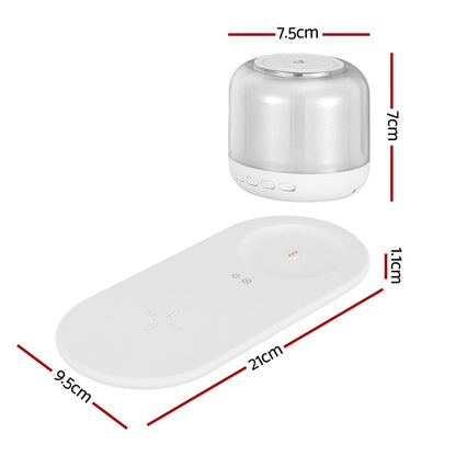 Devanti Electronics > Mobile Accessories > Phone Chargers Devanti 3 in 1 Wireless Charger 15W Fast Charging RGB Light Bluetooth Speaker for Phone