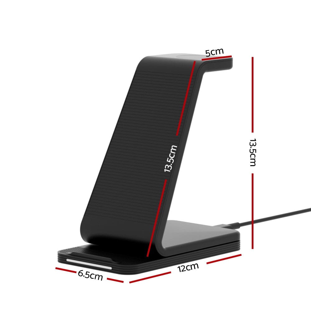 Devanti Electronics > Mobile Accessories > Phone Chargers Devanti 3 in 1 Wireless Charger Dock 15W Fast Charging Stand