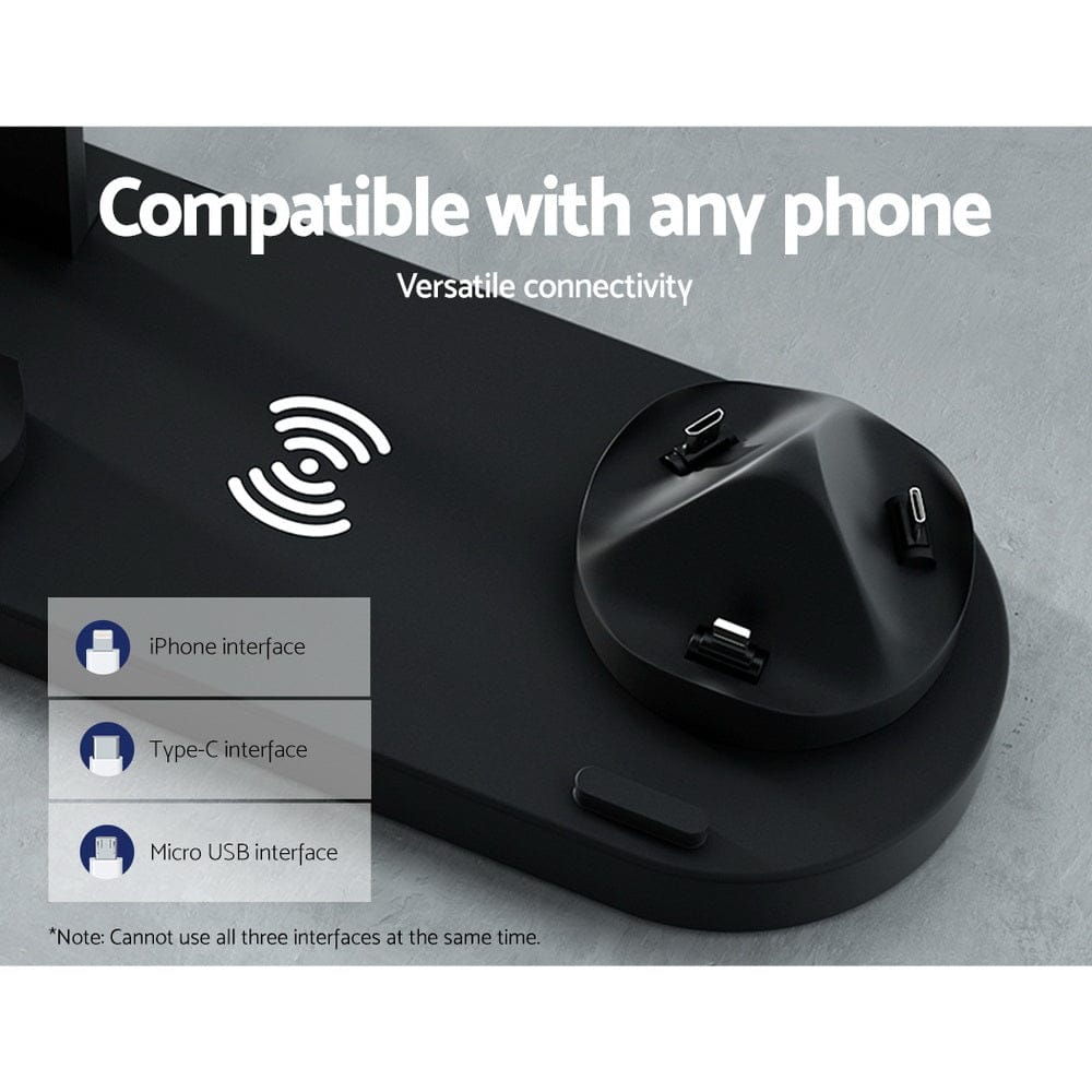 Devanti Electronics > Mobile Accessories > Phone Chargers Devanti 4-in-1 Wireless Charger Dock Multi-function Charging Station for Phone
