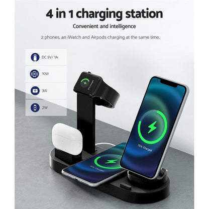 Devanti Electronics > Mobile Accessories > Phone Chargers Devanti 4-in-1 Wireless Charger Dock Multi-function Charging Station for Phone
