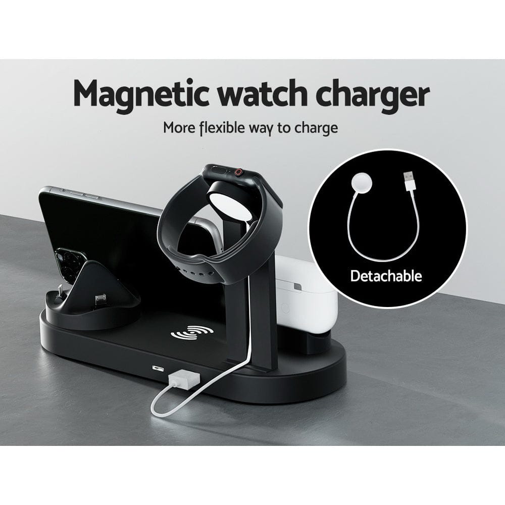 Devanti Electronics > Mobile Accessories > Phone Chargers Devanti 4-in-1 Wireless Charger Dock Multi-function Charging Station for Phone