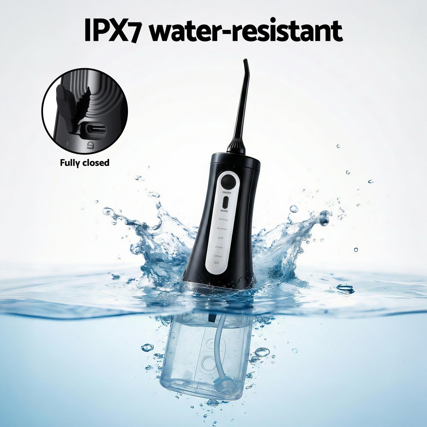 Devanti Health & Beauty > Personal Care > Oral Care Devanti Cordless Water Flosser Dental Oral Irrigator Black
