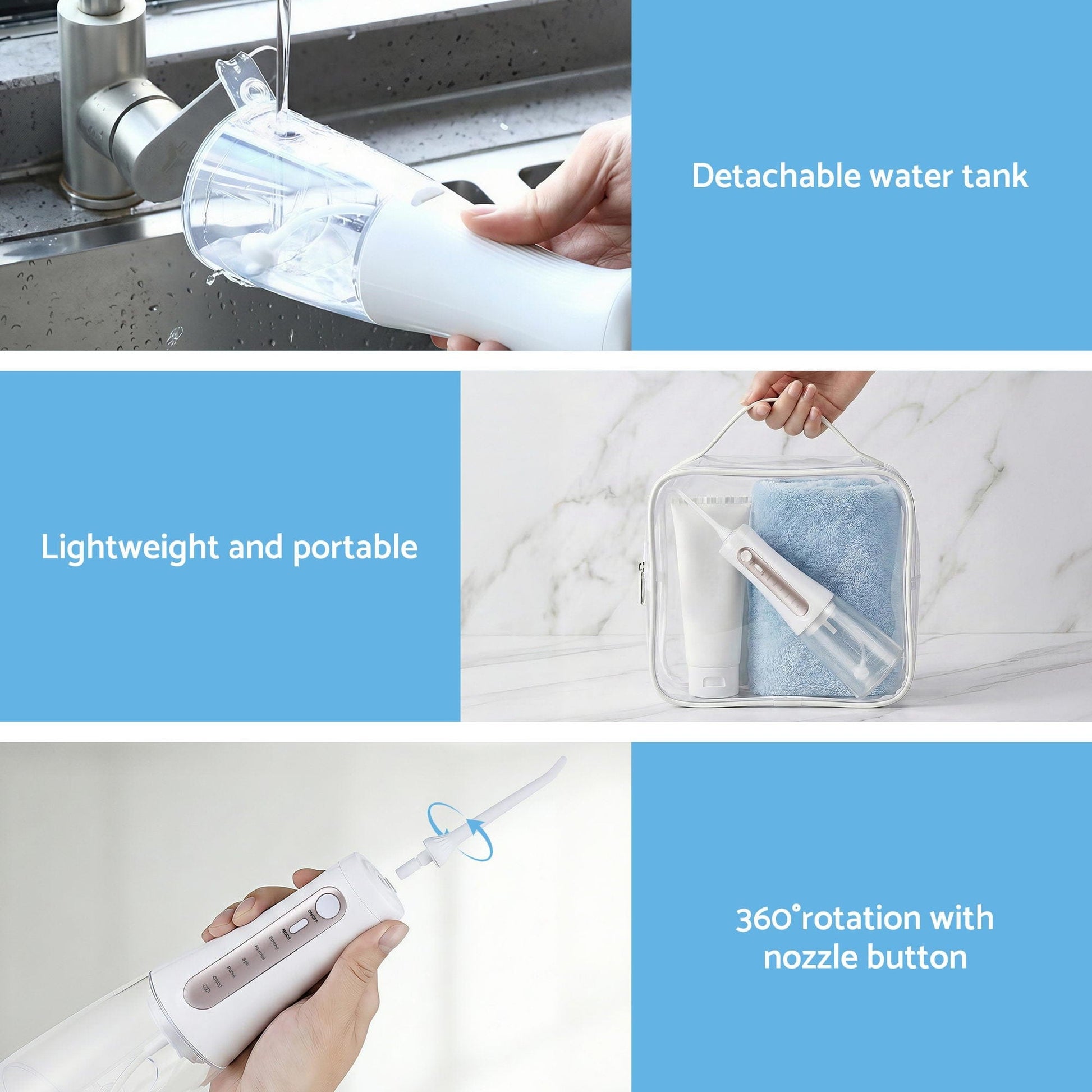 Devanti Health & Beauty > Personal Care > Oral Care Devanti Cordless Water Flosser Dental Oral Irrigator White