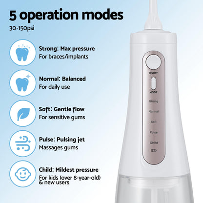 Devanti Health & Beauty > Personal Care > Oral Care Devanti Cordless Water Flosser Dental Oral Irrigator White