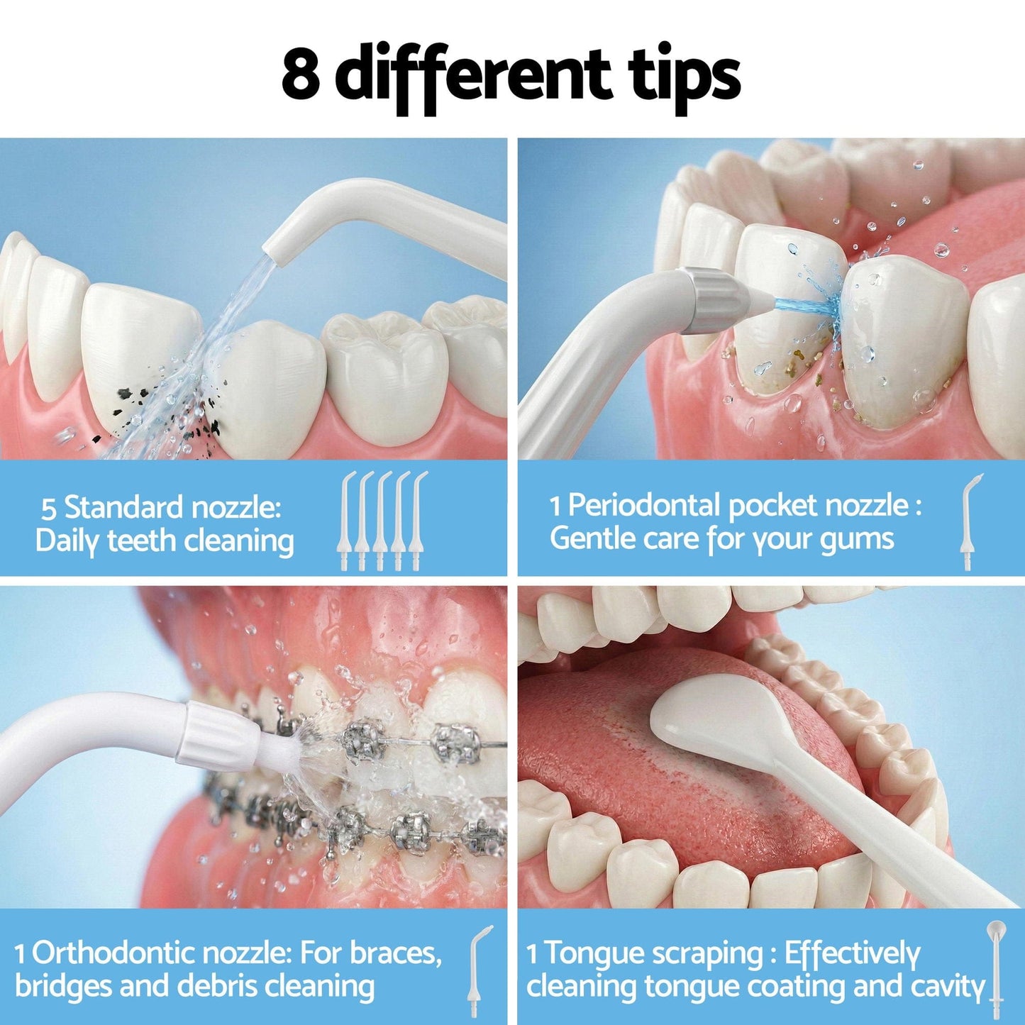 Devanti Health & Beauty > Personal Care > Oral Care Devanti Cordless Water Flosser Dental Oral Irrigator White