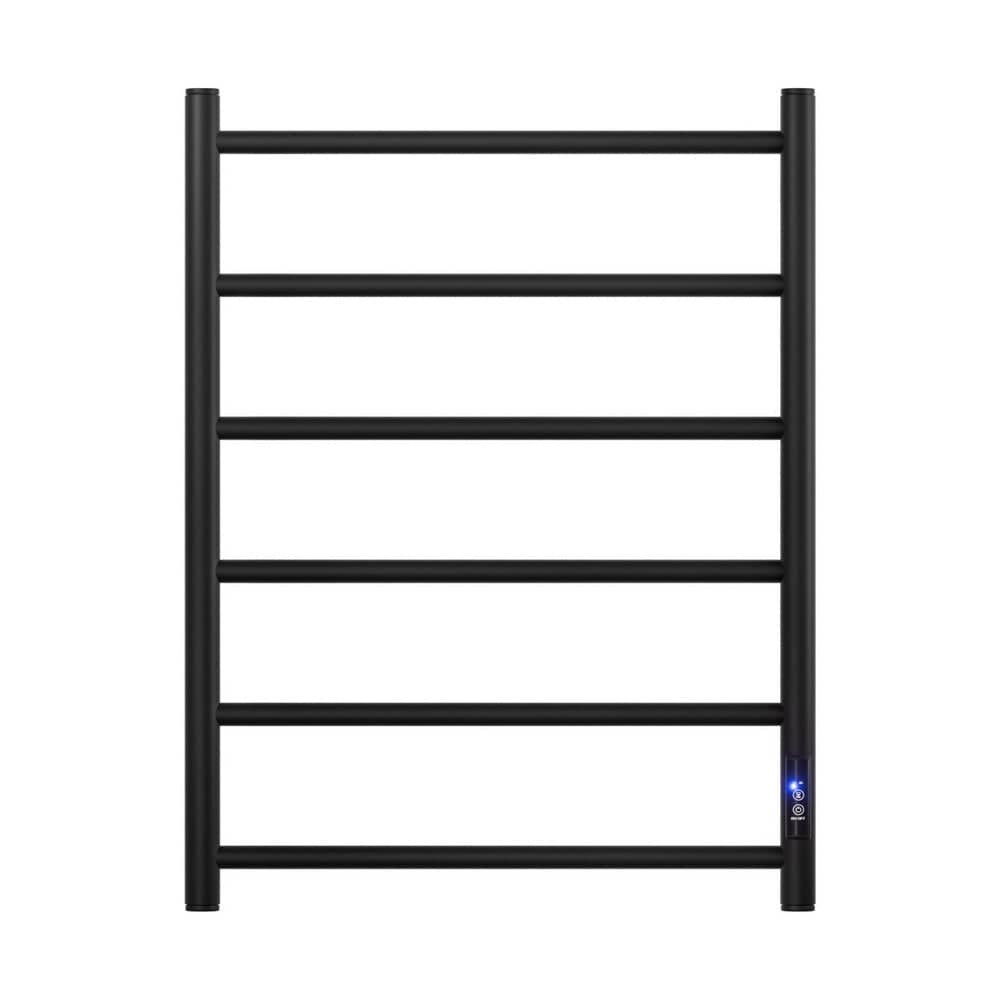 Devanti Home & Garden > Bathroom Accessories > Towel Racks & Holders Devanti Heated Towel Rail 6 Round Bars  with Timer Electric Heater Warmer Rack