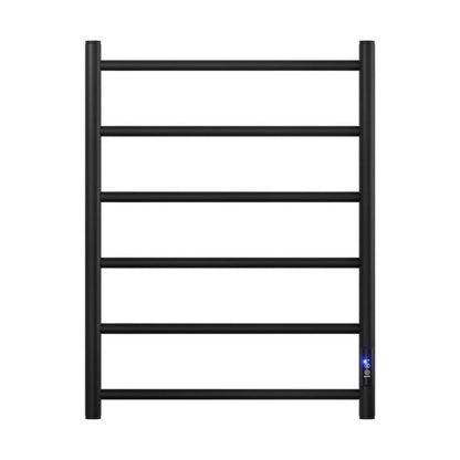 Devanti Home & Garden > Bathroom Accessories > Towel Racks & Holders Devanti Heated Towel Rail 6 Round Bars  with Timer Electric Heater Warmer Rack
