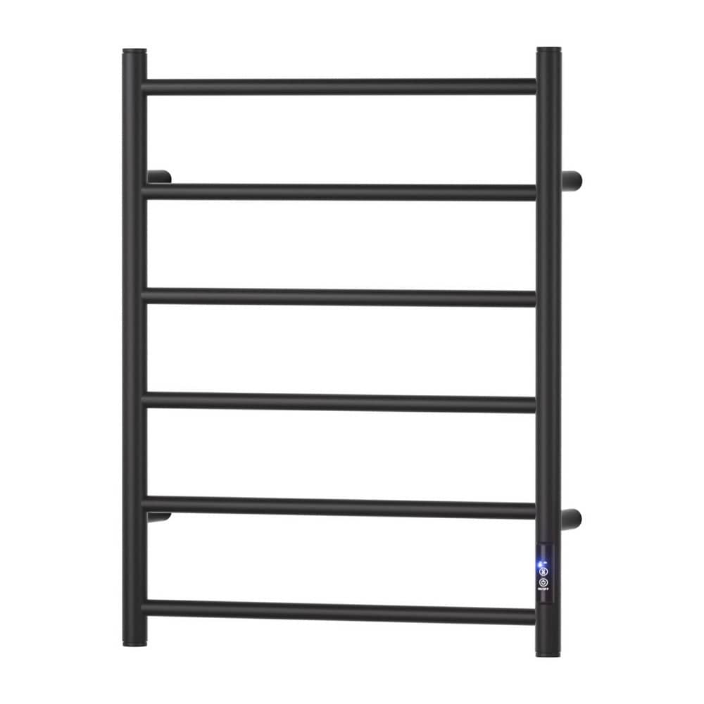 Devanti Home & Garden > Bathroom Accessories > Towel Racks & Holders Devanti Heated Towel Rail 6 Round Bars  with Timer Electric Heater Warmer Rack
