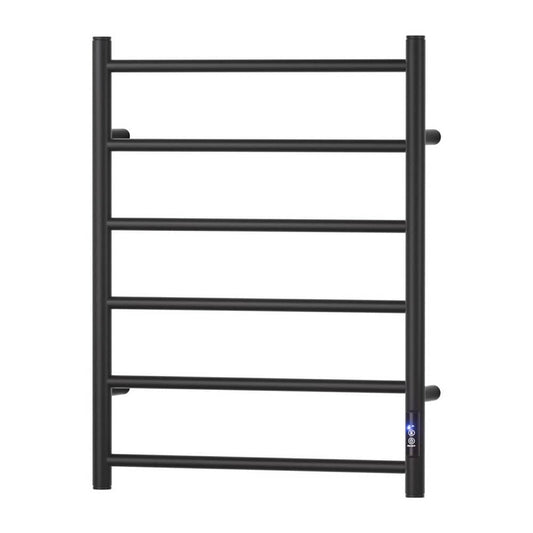 Devanti Home & Garden > Bathroom Accessories > Towel Racks & Holders Devanti Heated Towel Rail 6 Round Bars  with Timer Electric Heater Warmer Rack