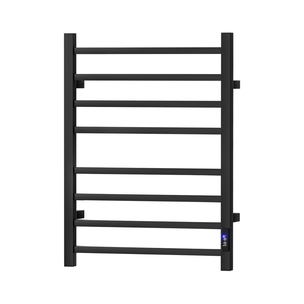 Devanti Home & Garden > Bathroom Accessories > Towel Racks & Holders Devanti Heated Towel Rail 8 Square Bars with Timer Electric Heater Warmer Rack