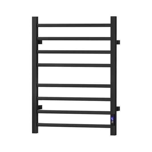 Devanti Home & Garden > Bathroom Accessories > Towel Racks & Holders Devanti Heated Towel Rail 8 Square Bars with Timer Electric Heater Warmer Rack