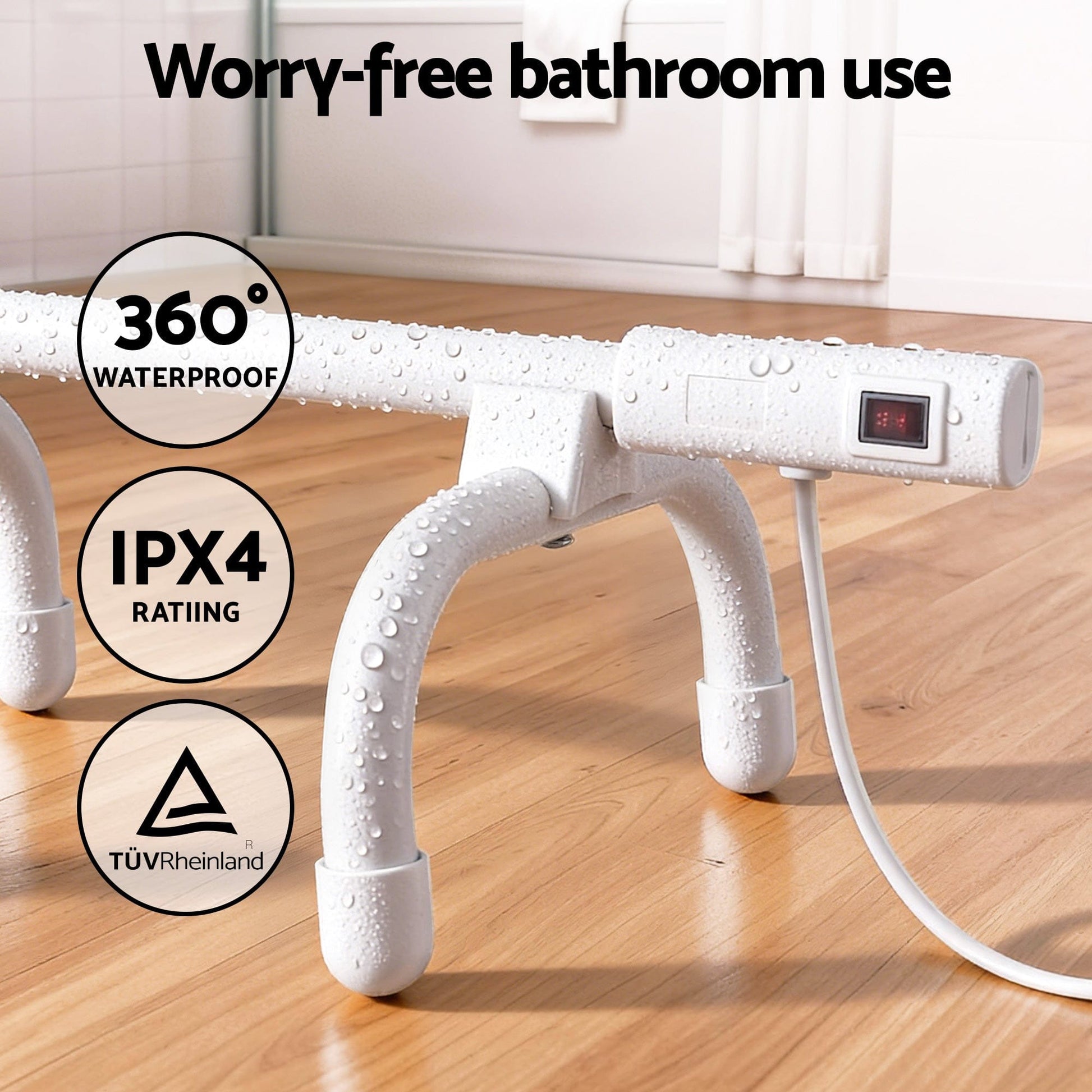Devanti Home & Garden > Bathroom Accessories > Towel Racks & Holders Devanti Heated Towel Rail Freestanding Wall Mounted S-Shape Electric Warmer Rack