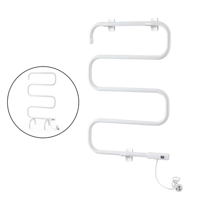 Devanti Home & Garden > Bathroom Accessories > Towel Racks & Holders Devanti Heated Towel Rail Freestanding Wall Mounted S-Shape Electric Warmer Rack